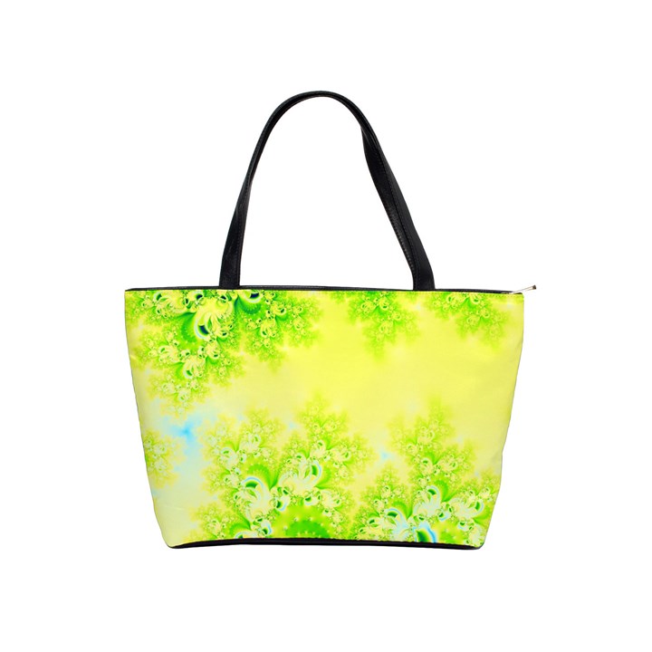 Sunny Spring Frost Fractal Large Shoulder Bag