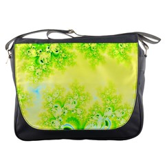 Sunny Spring Frost Fractal Messenger Bag by Artist4God