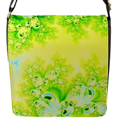 Sunny Spring Frost Fractal Flap Closure Messenger Bag (small) by Artist4God