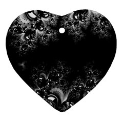 Midnight Frost Fractal Heart Ornament by Artist4God