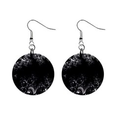 Midnight Frost Fractal Mini Button Earrings