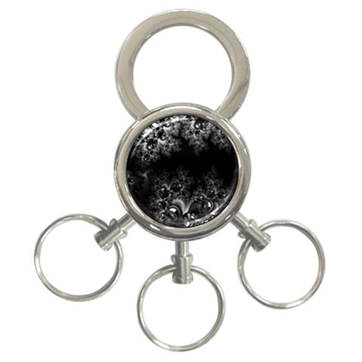 Midnight Frost Fractal 3-Ring Key Chain