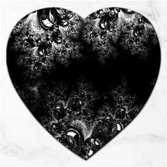 Midnight Frost Fractal Jigsaw Puzzle (heart) by Artist4God