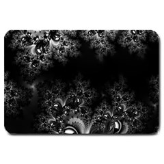 Midnight Frost Fractal Large Door Mat