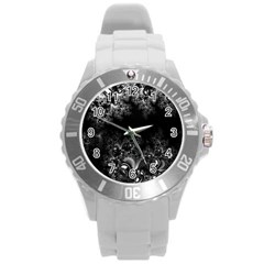 Midnight Frost Fractal Plastic Sport Watch (large) by Artist4God