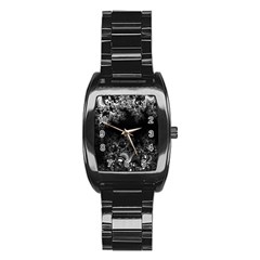 Midnight Frost Fractal Stainless Steel Barrel Watch