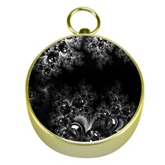 Midnight Frost Fractal Gold Compass by Artist4God