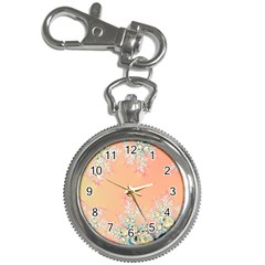 Peach Spring Frost On Flowers Fractal Key Chain Watch