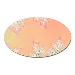 Peach Spring Frost On Flowers Fractal Magnet (oval)