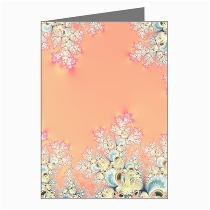 Peach Spring Frost On Flowers Fractal Greeting Card