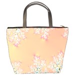 Peach Spring Frost On Flowers Fractal Bucket Handbag Back