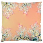 Peach Spring Frost On Flowers Fractal Large Cushion Case (Two Sided)  Front