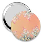 Peach Spring Frost On Flowers Fractal 3  Handbag Mirror Front