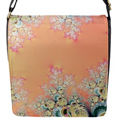 Peach Spring Frost On Flowers Fractal Flap Closure Messenger Bag (small) by Artist4God