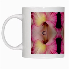 Pink Gladiolus Flowers White Coffee Mug