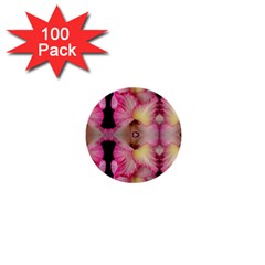 Pink Gladiolus Flowers 1  Mini Button (100 Pack)