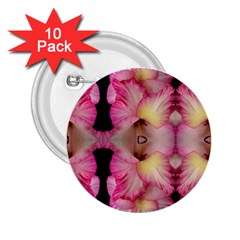 Pink Gladiolus Flowers 2 25  Button (10 Pack)