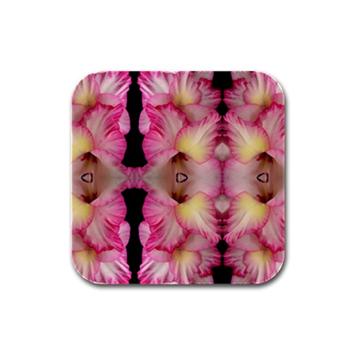 Pink Gladiolus Flowers Drink Coasters 4 Pack (Square)