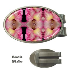 Pink Gladiolus Flowers Money Clip (oval)