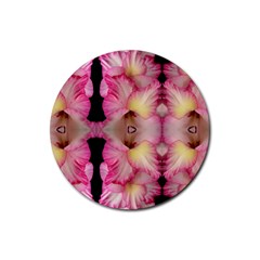 Pink Gladiolus Flowers Drink Coaster (round)