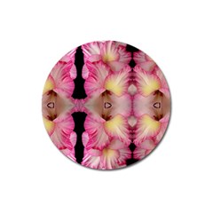 Pink Gladiolus Flowers Magnet 3  (round) by Artist4God