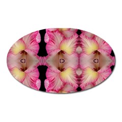 Pink Gladiolus Flowers Magnet (oval)