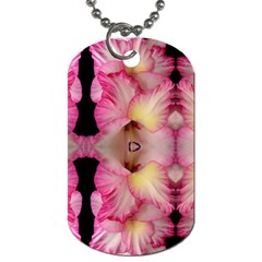 Pink Gladiolus Flowers Dog Tag (one Sided)