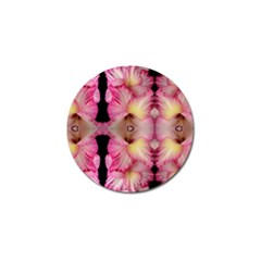 Pink Gladiolus Flowers Golf Ball Marker by Artist4God