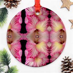 Pink Gladiolus Flowers Round Ornament (two Sides) by Artist4God