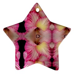 Pink Gladiolus Flowers Star Ornament (two Sides) by Artist4God