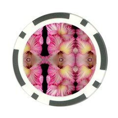 Pink Gladiolus Flowers Poker Chip