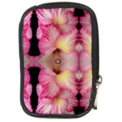 Pink Gladiolus Flowers Compact Camera Leather Case