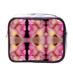 Pink Gladiolus Flowers Mini Travel Toiletry Bag (one Side)