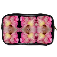 Pink Gladiolus Flowers Travel Toiletry Bag (two Sides)