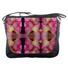 Pink Gladiolus Flowers Messenger Bag