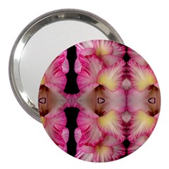 Pink Gladiolus Flowers 3  Handbag Mirror