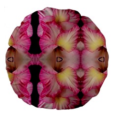 Pink Gladiolus Flowers 18  Premium Round Cushion 