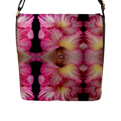 Pink Gladiolus Flowers Flap Closure Messenger Bag (large)