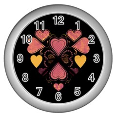 Love Collage Wall Clock (silver)