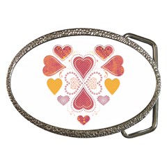 Love Collage Belt Buckle (oval)