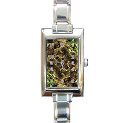 Artificial Tribal Jungle Print Rectangular Italian Charm Watch by dflcprints