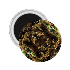 Artificial Tribal Jungle Print 2 25  Button Magnet