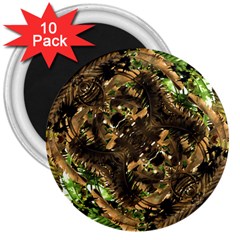 Artificial Tribal Jungle Print 3  Button Magnet (10 Pack) by dflcprints