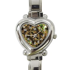 Artificial Tribal Jungle Print Heart Italian Charm Watch 