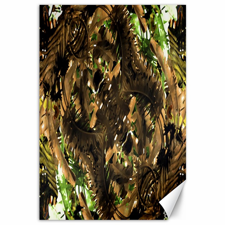 Artificial Tribal Jungle Print Canvas 12  x 18  (Unframed)