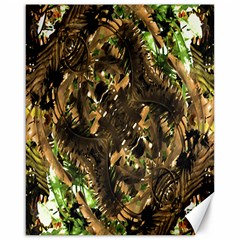 Artificial Tribal Jungle Print Canvas 16  X 20  (unframed)