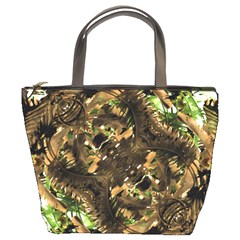 Artificial Tribal Jungle Print Bucket Handbag by dflcprints