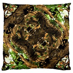 Artificial Tribal Jungle Print Large Cushion Case (single Sided)  by dflcprints