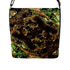 Artificial Tribal Jungle Print Flap Closure Messenger Bag (large) by dflcprints