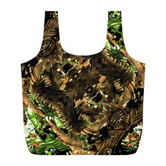 Artificial Tribal Jungle Print Reusable Bag (l)